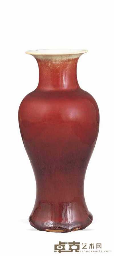 清 朗窑红瓶 高22cm